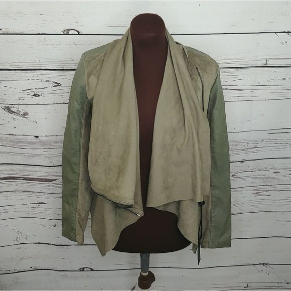 BlankNYC Olive Private‎ Practice Mixed Draped Coat - Picture 5 of 11